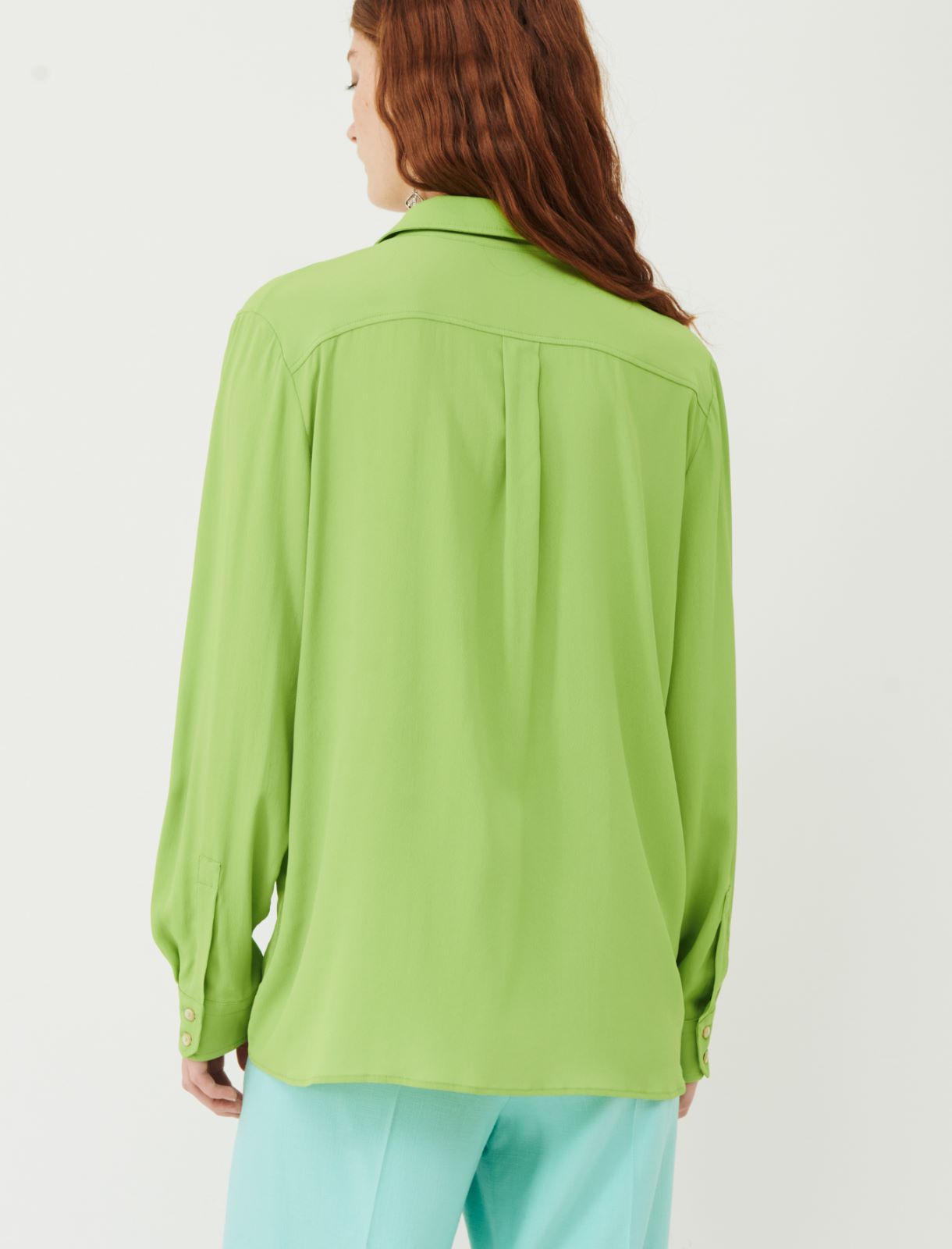 Crepe shirt - Green - Marina Rinaldi - 2