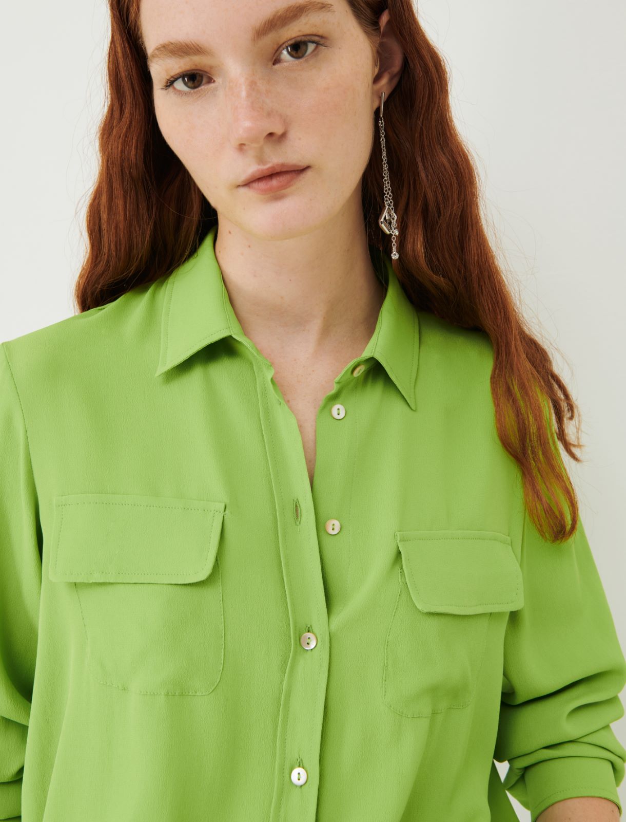 Crepe shirt - Green - Marina Rinaldi - 4