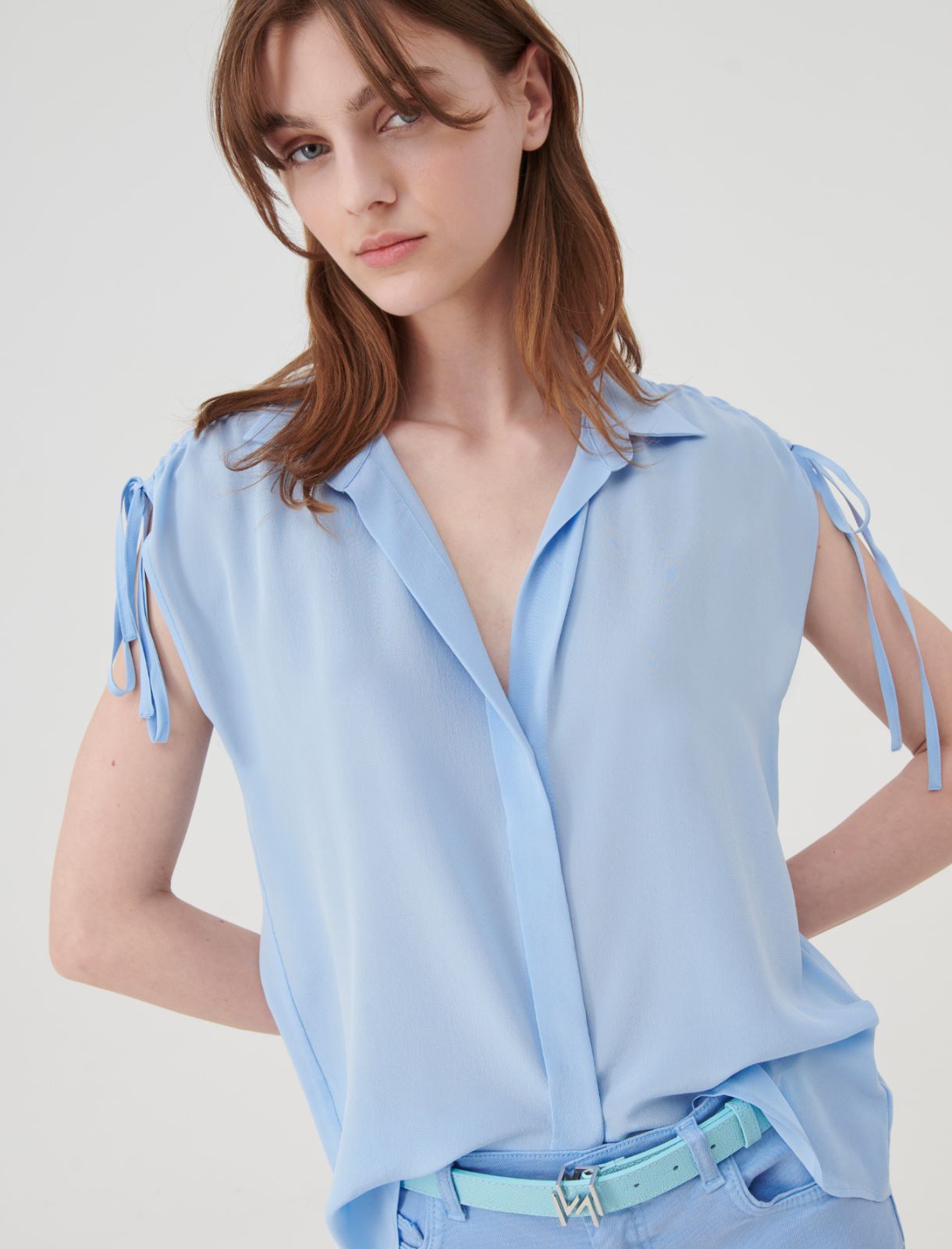 Silk shirt - Light blue - Marella - 3