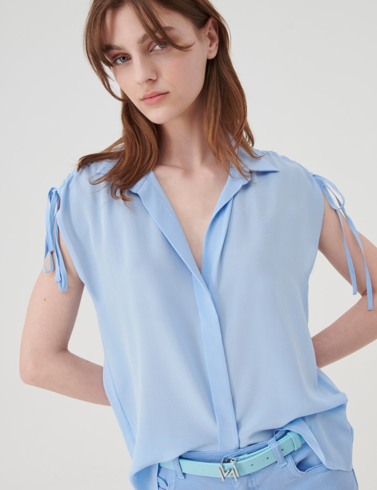 Camicia in seta  - Azzurro - Marella