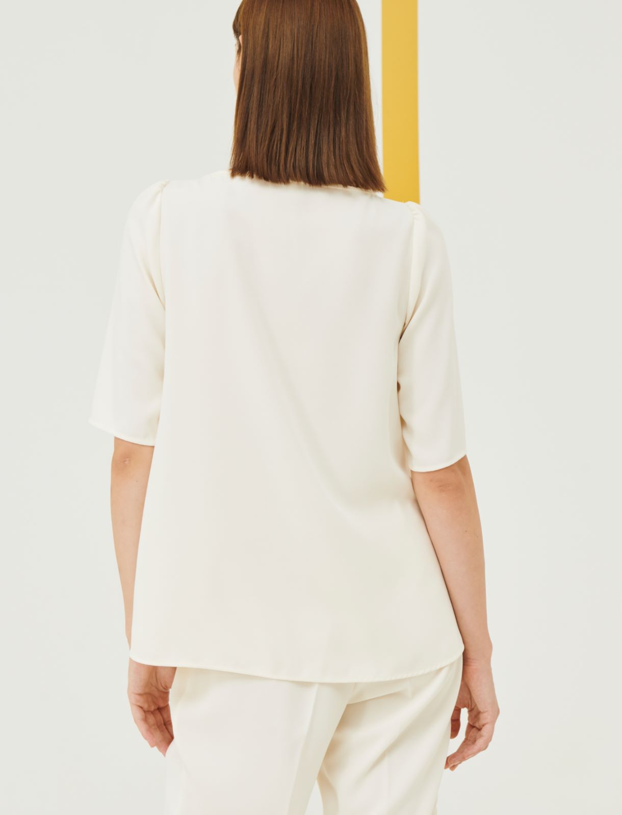 Crepe blouse - Wool white - Marina Rinaldi - 2