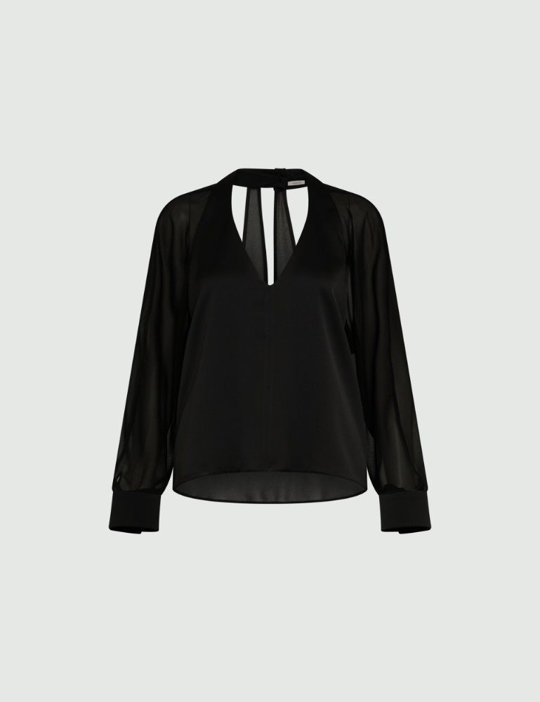 V-neck blouse - Black - Marella - 2