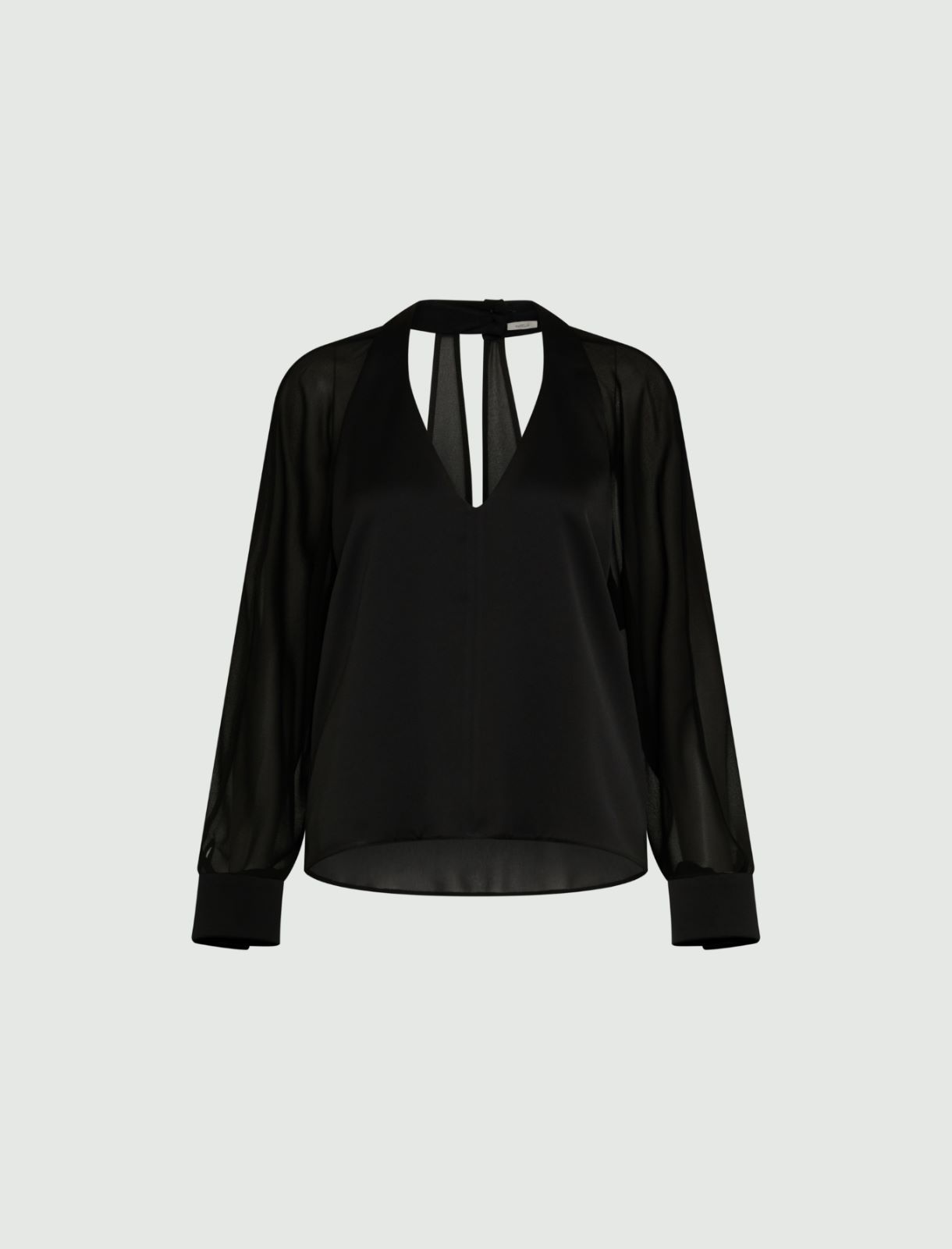 V-neck blouse - Black - Marina Rinaldi