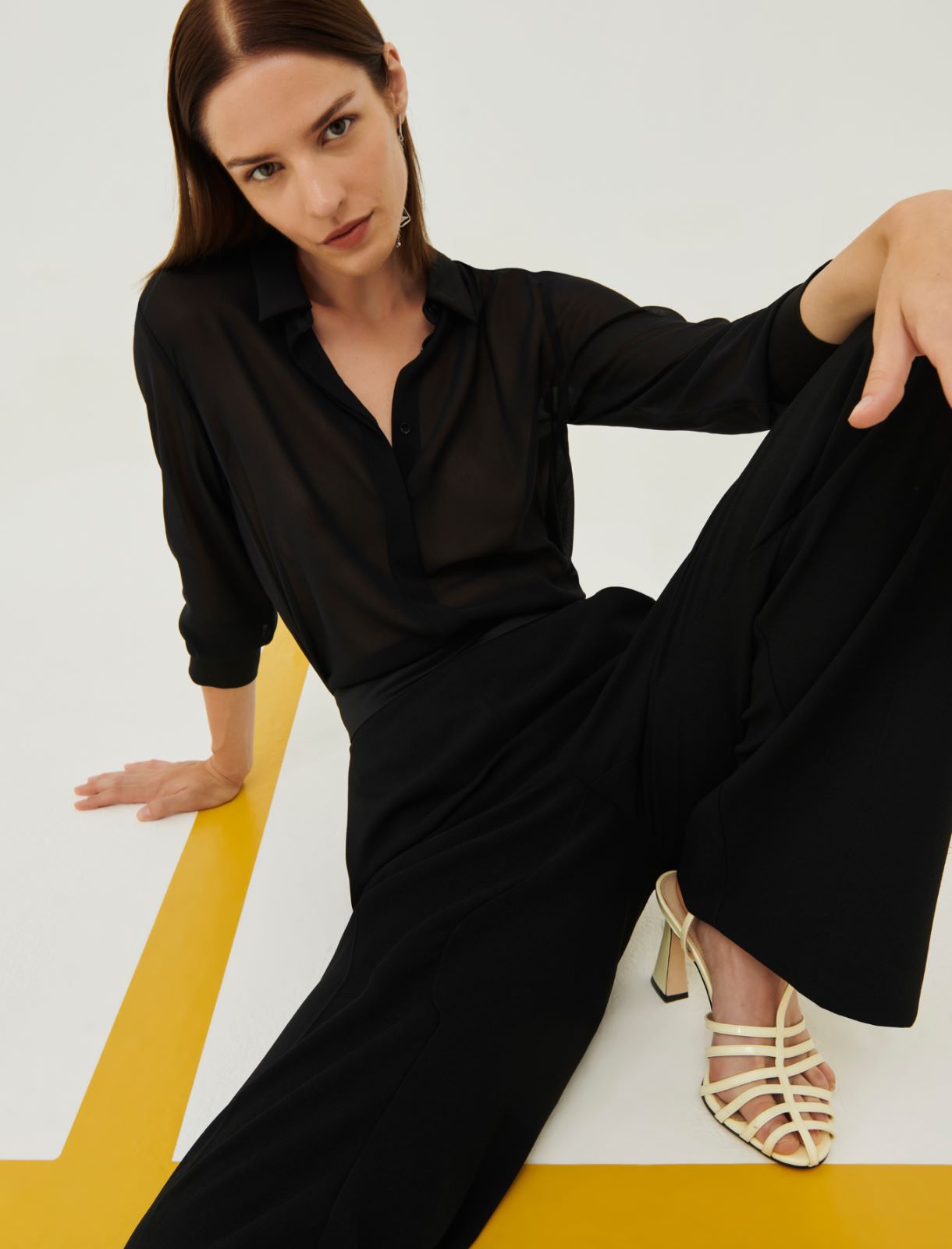 Georgette shirt - Black - Marina Rinaldi - 3
