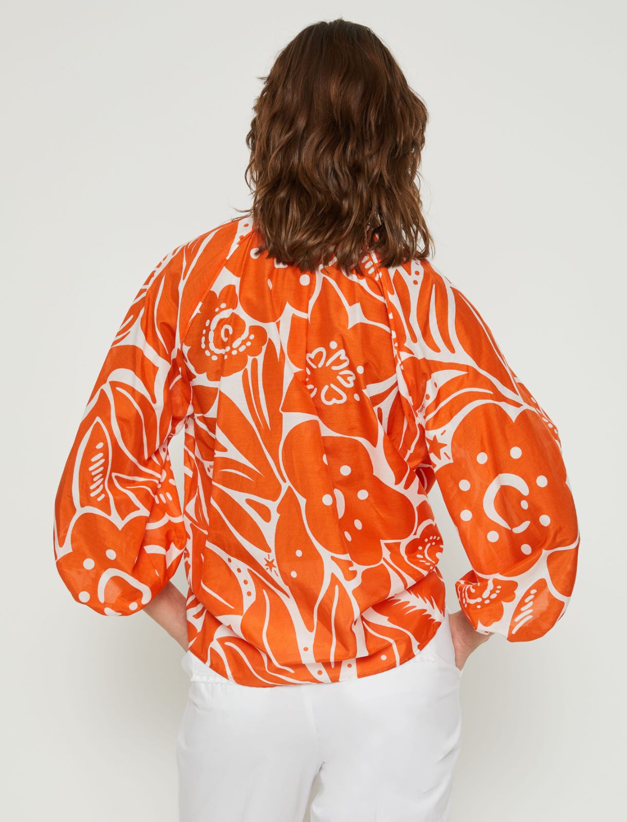 Patterned shirt - Orange - Marina Rinaldi - 2