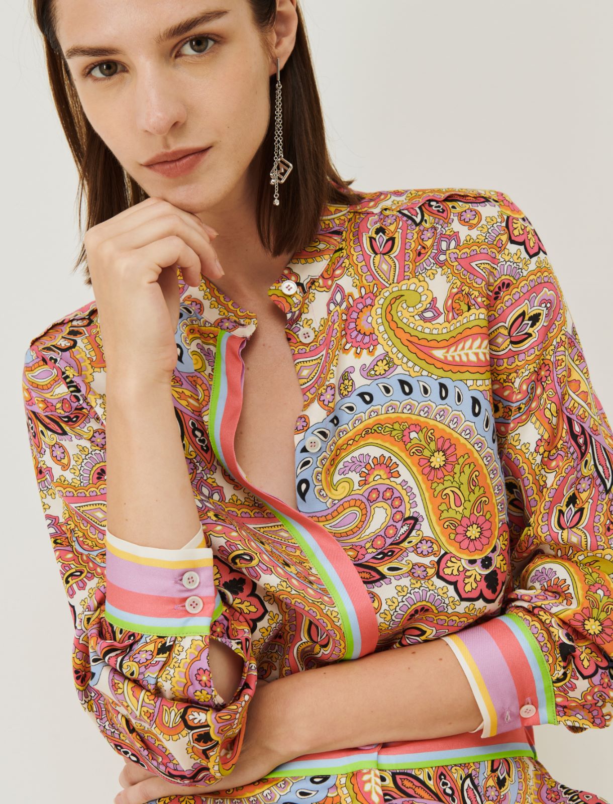 Patterned shirt - Deep rose - Marina Rinaldi - 4