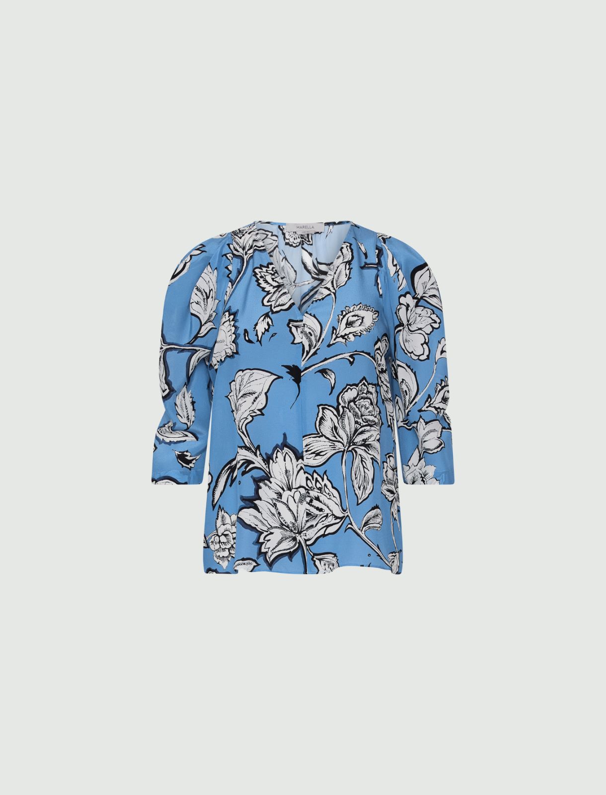 Crepe blouse, periwinkle blue | Marella