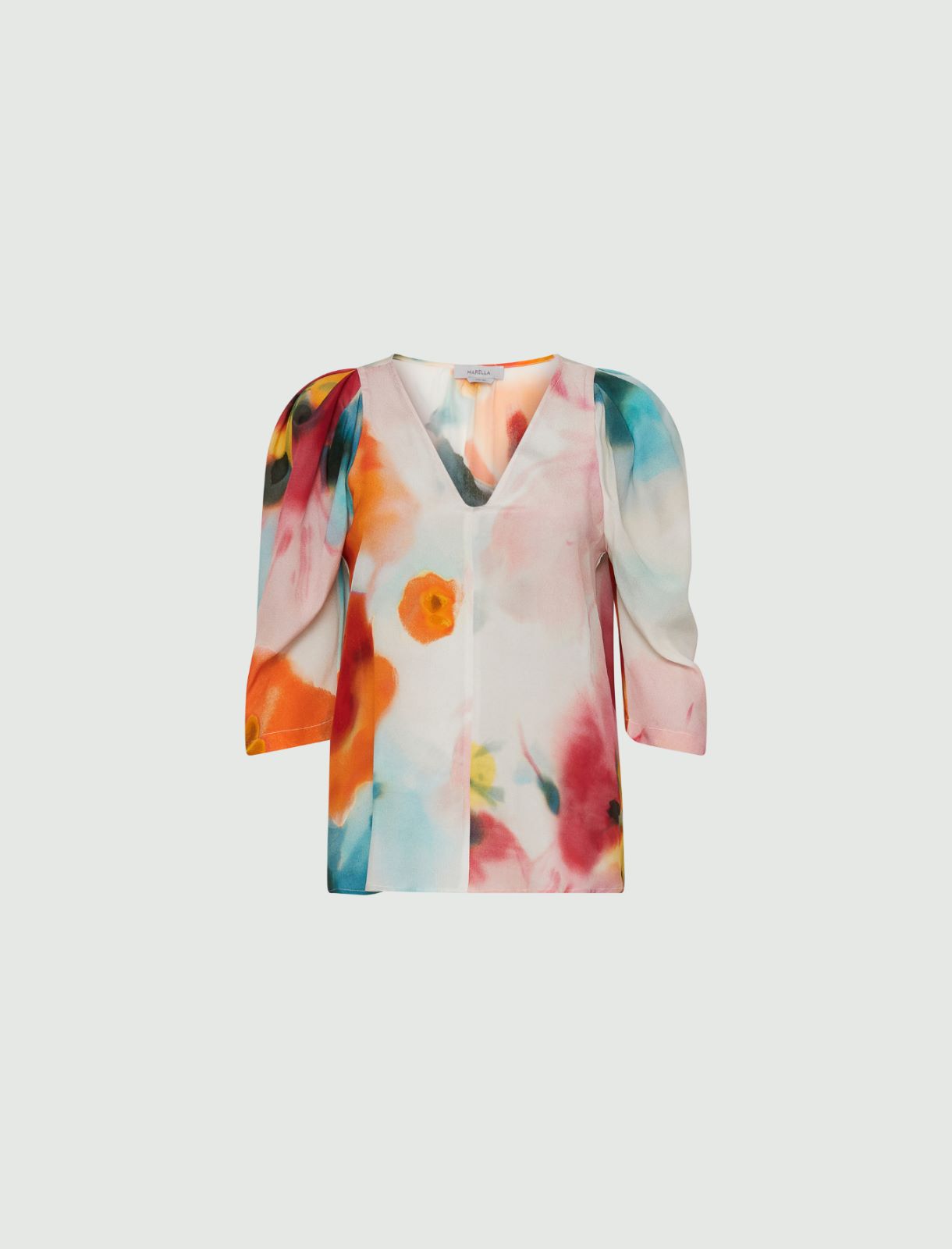 Crepe blouse - Orange - Marina Rinaldi