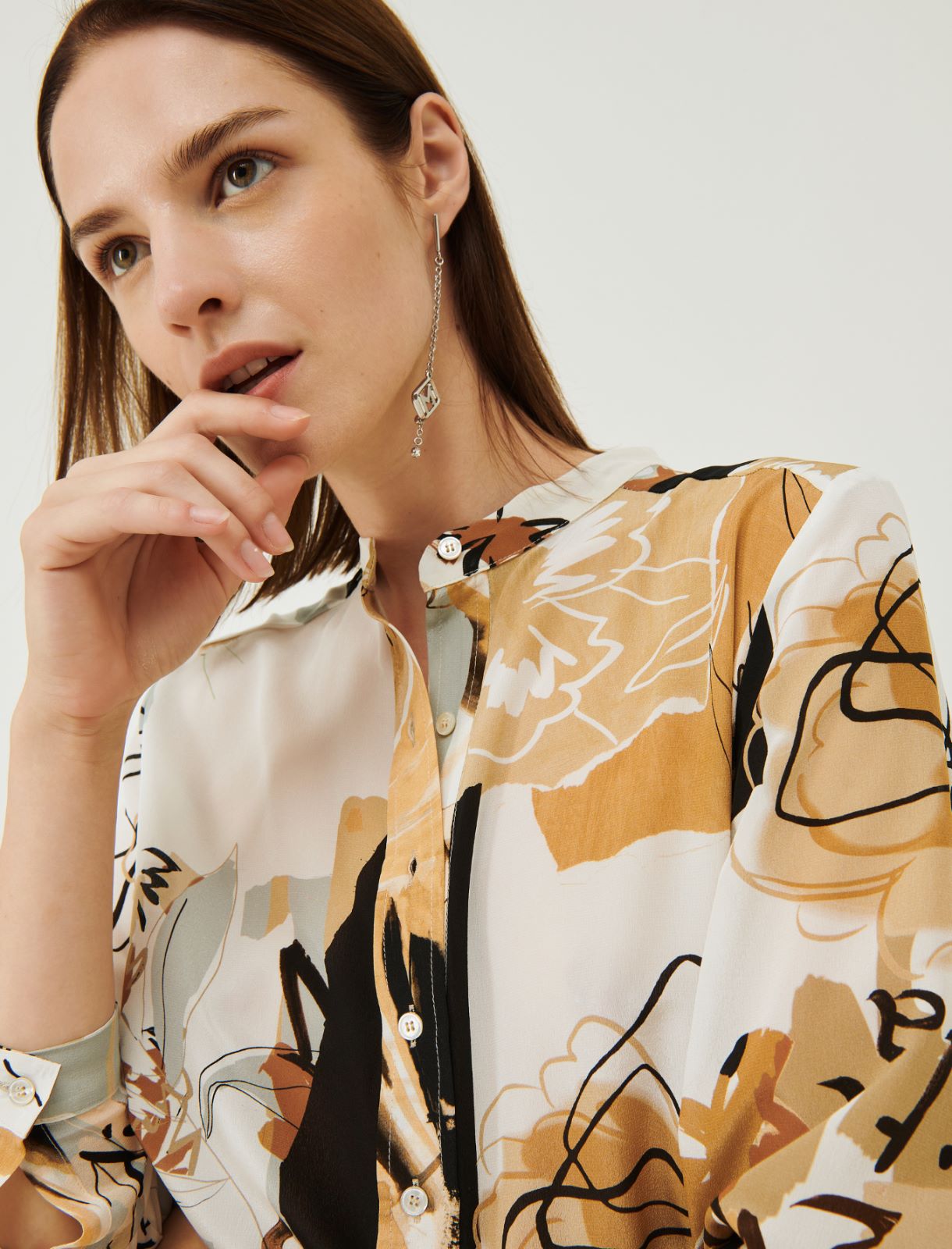 Patterned blouse - Natural - Marina Rinaldi - 4