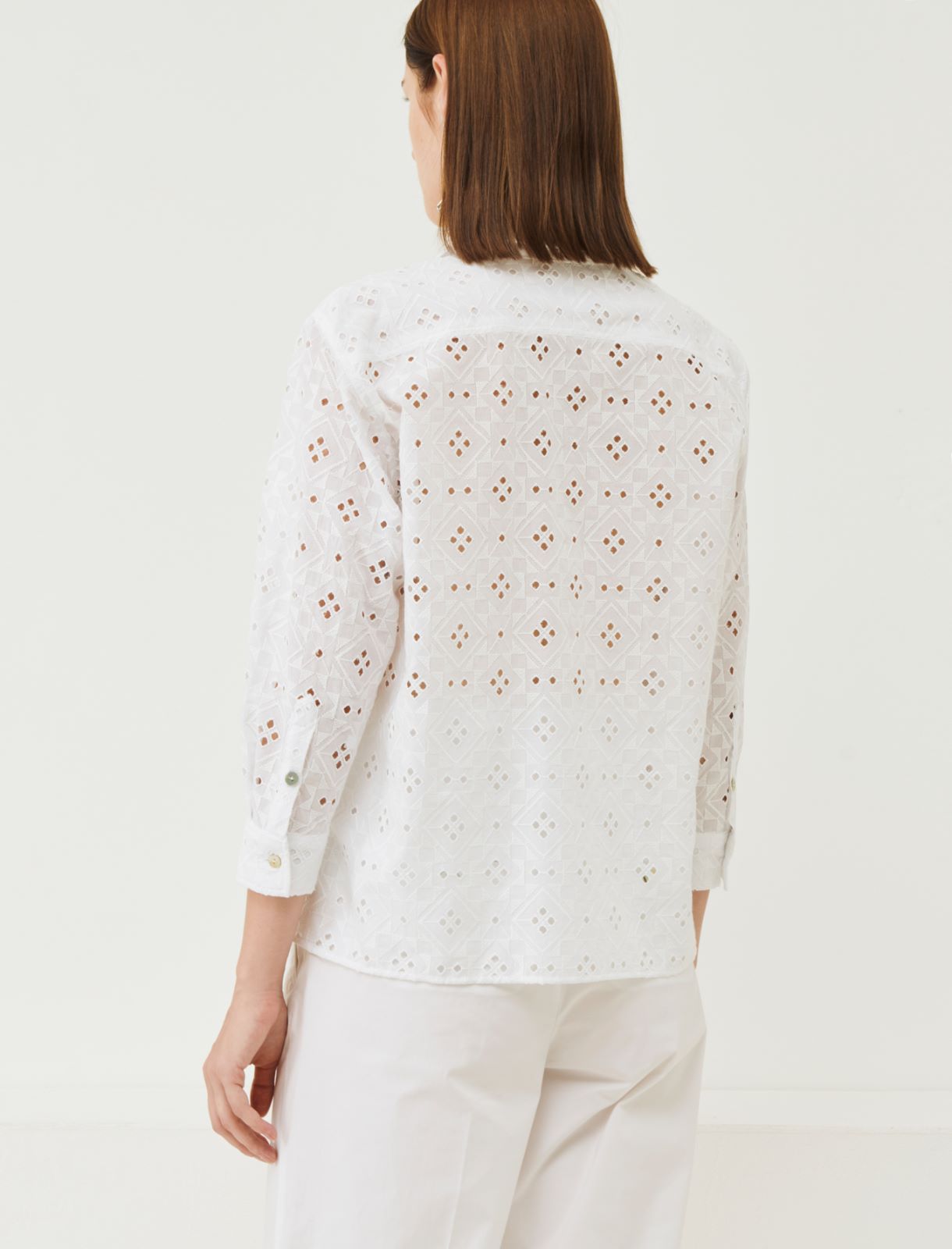 Broderie anglaise shirt - White - Marella - 2
