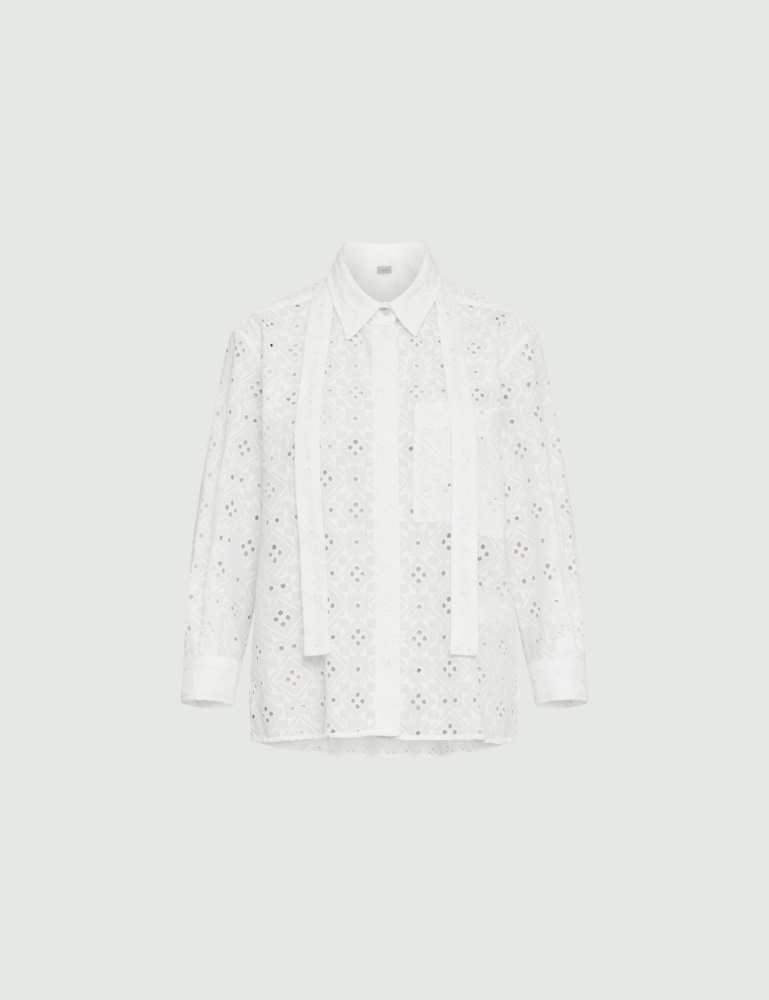 Broderie anglaise shirt - White - Marella - 2
