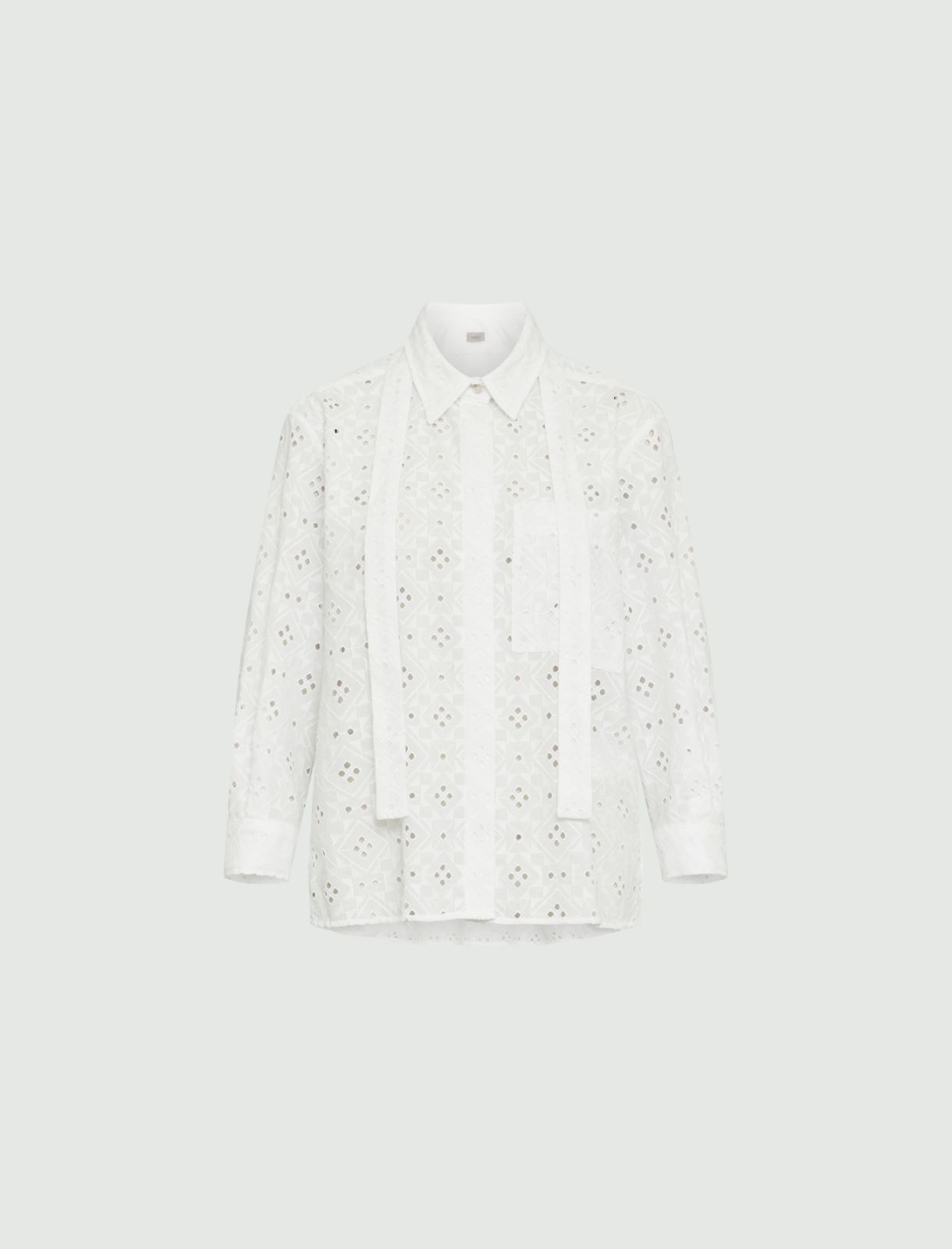 Broderie anglaise shirt - White - Marina Rinaldi - 5