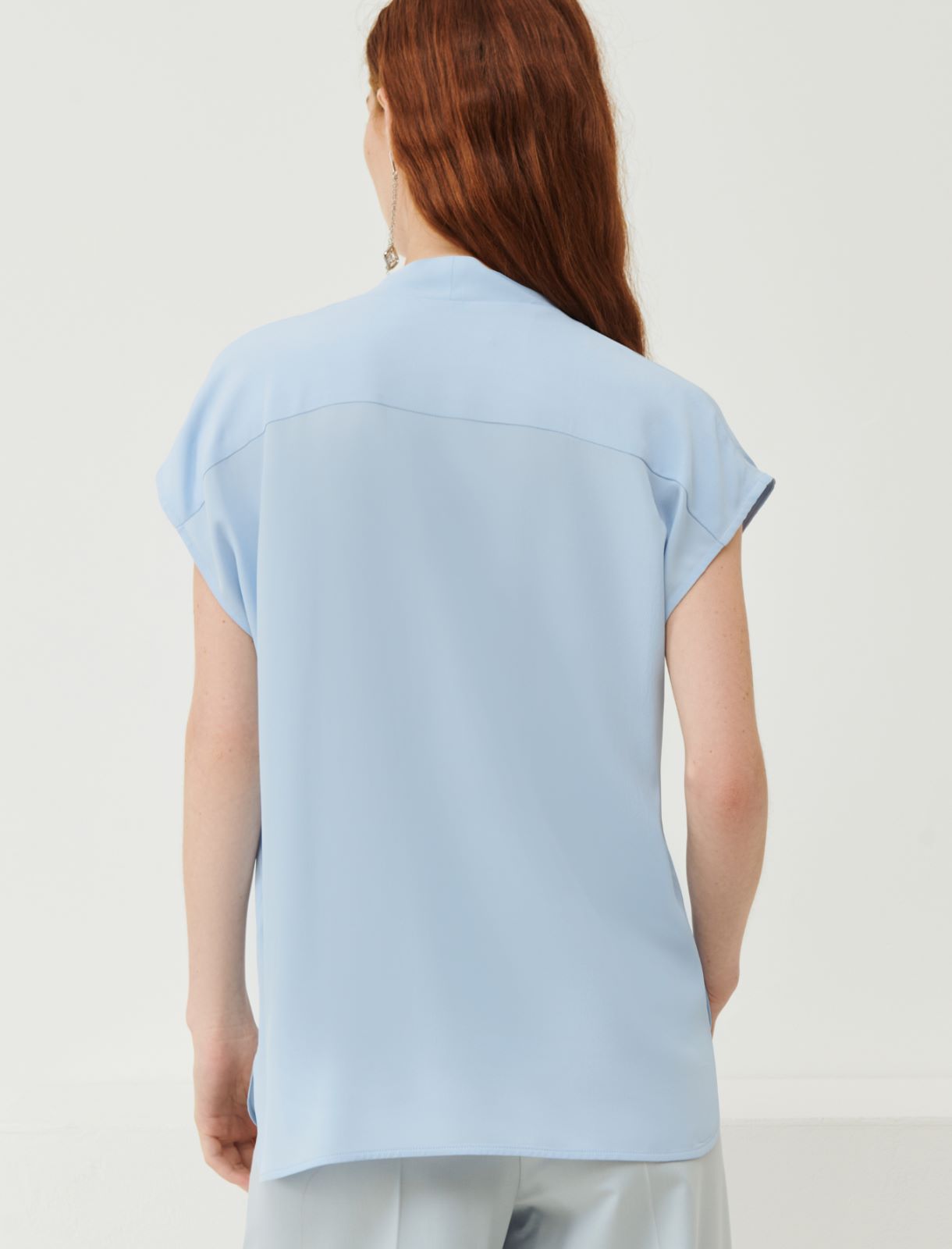 Crepe blouse - Light blue - Marina Rinaldi - 2