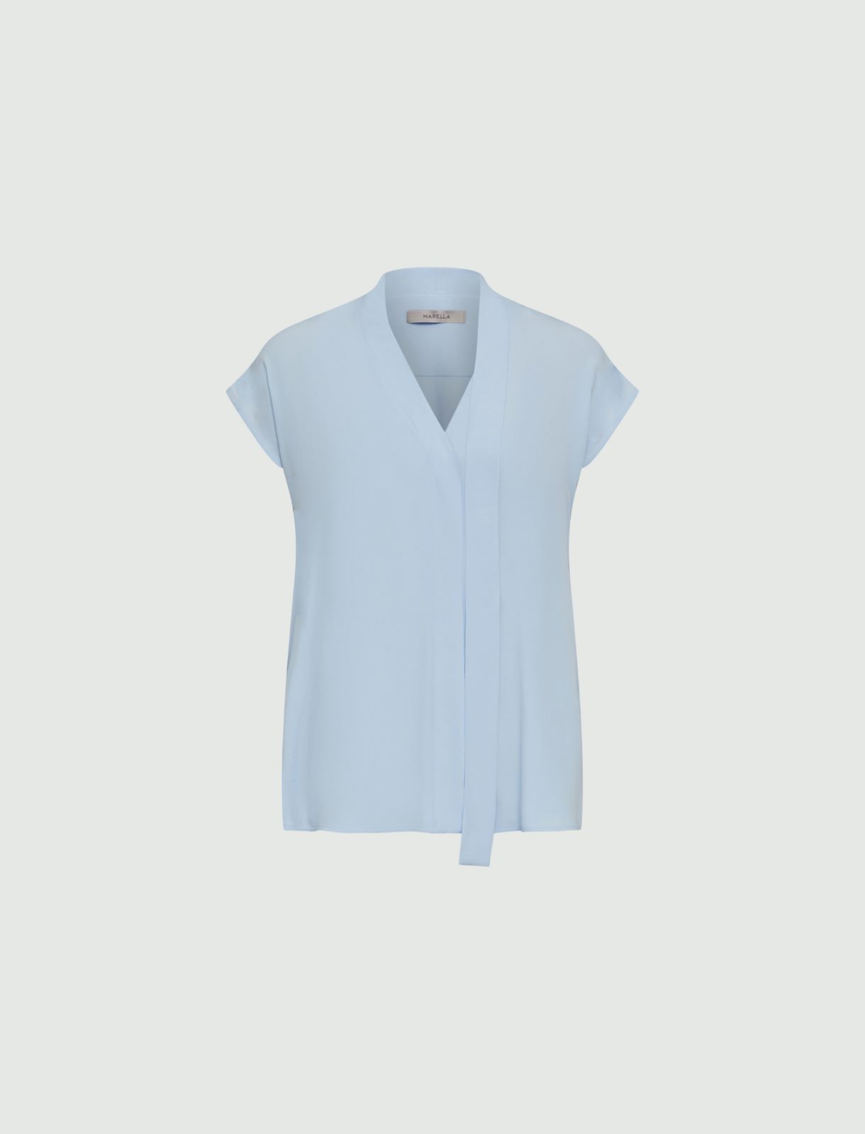 Crepe blouse - Light blue - Marina Rinaldi - 5