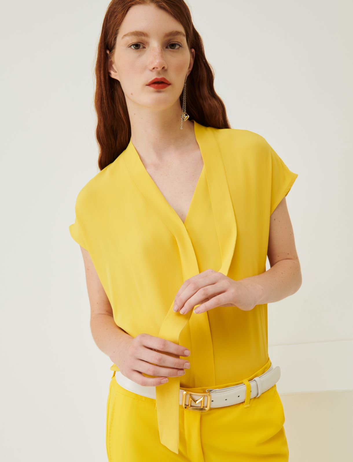 Crepe blouse - Yellow - Marina Rinaldi - 4