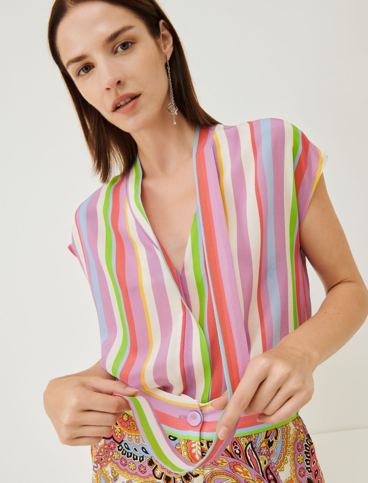 Patterned blouse - Lilac - Marina Rinaldi - 4