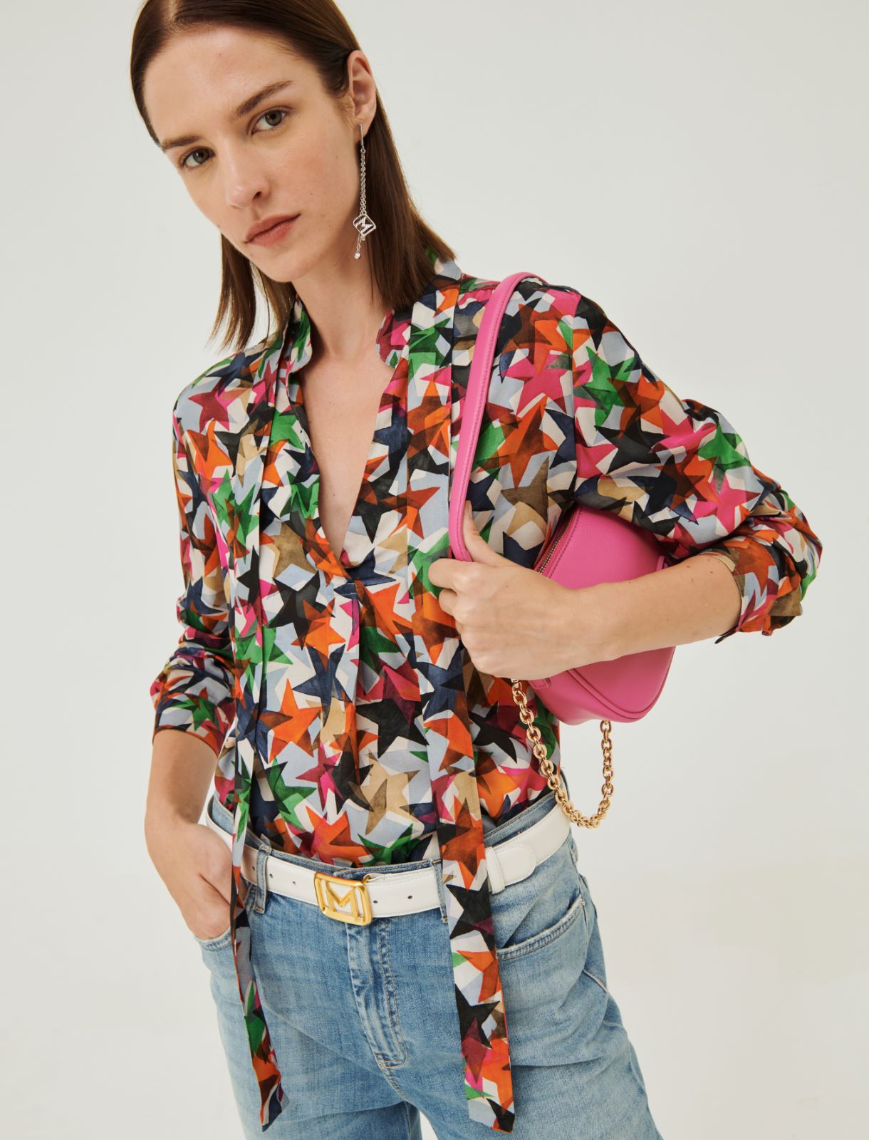 Patterned blouse - Shocking pink - Marina Rinaldi - 3