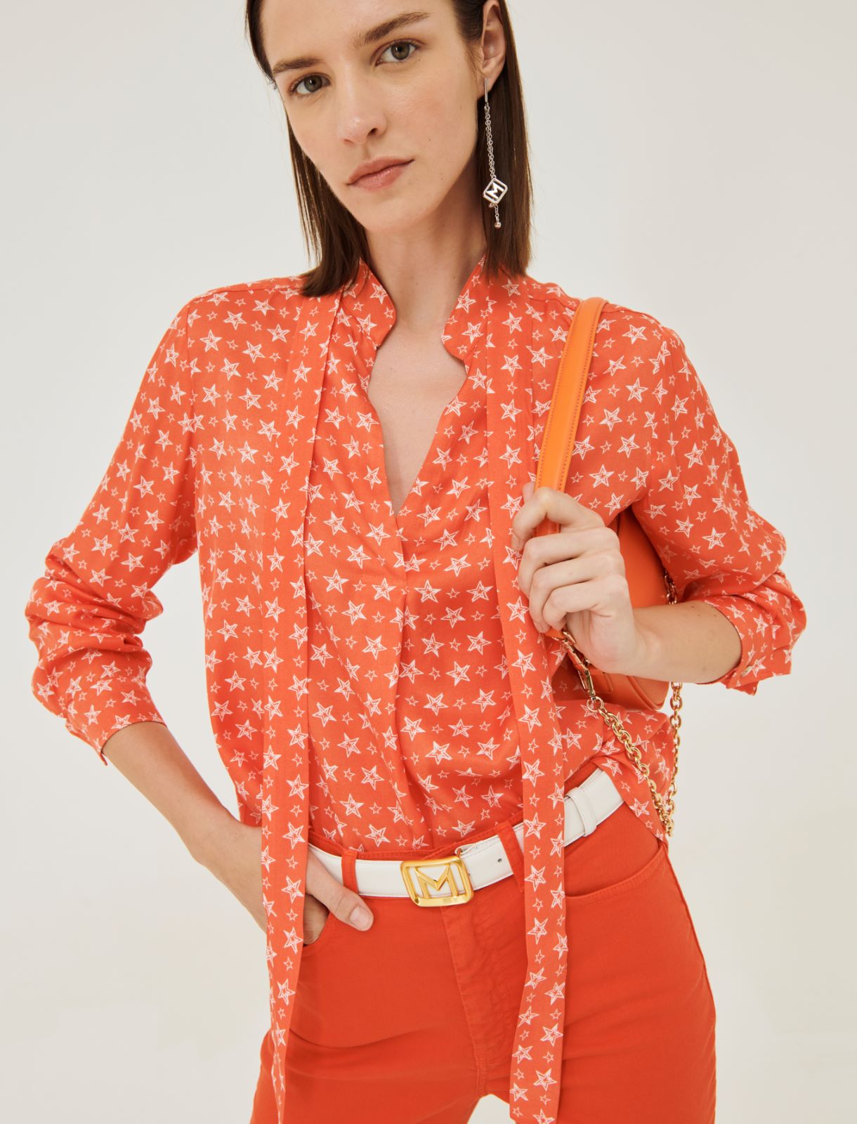 Patterned blouse - Orange - Marella - 3
