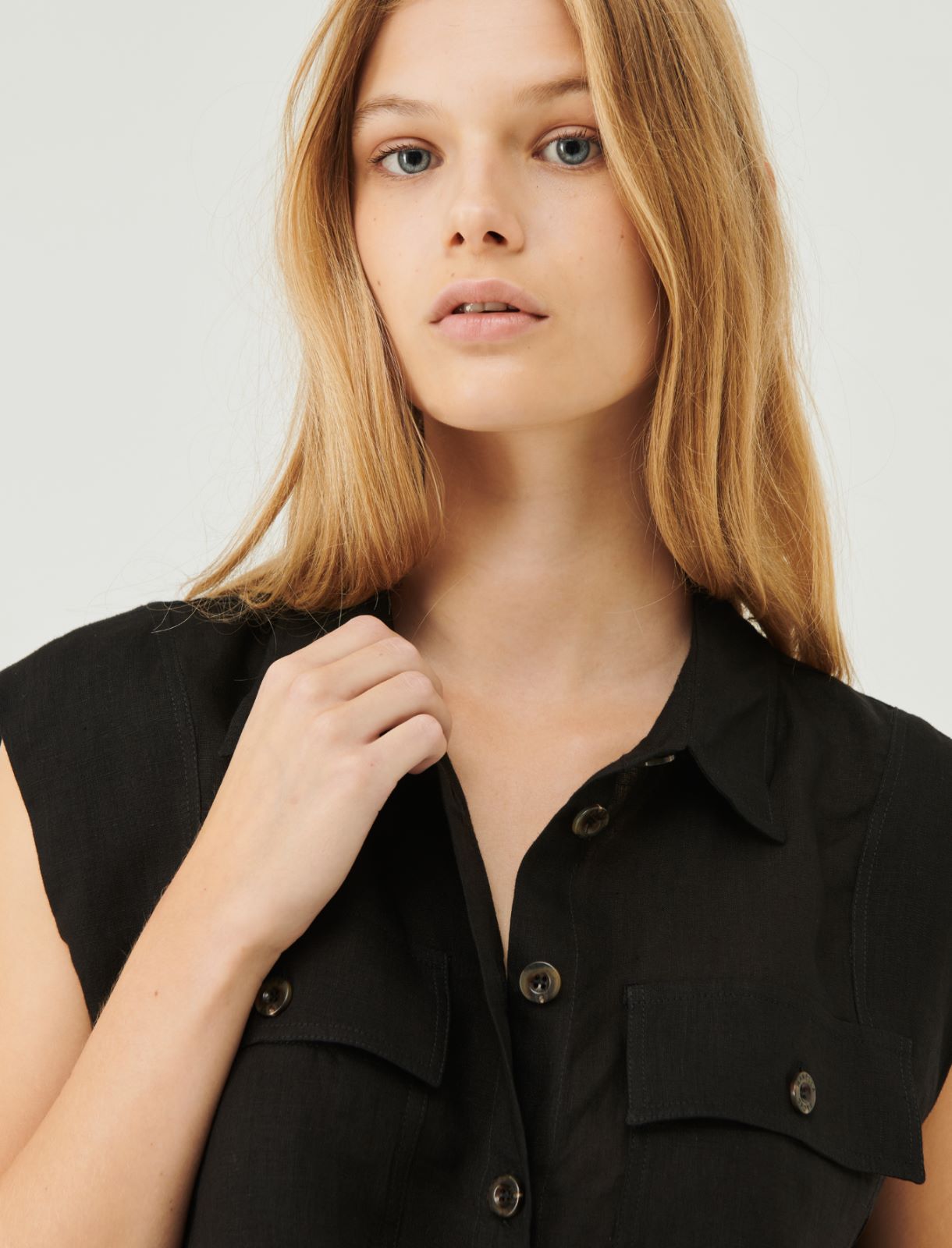 Linen shirt - Black - Marina Rinaldi - 4