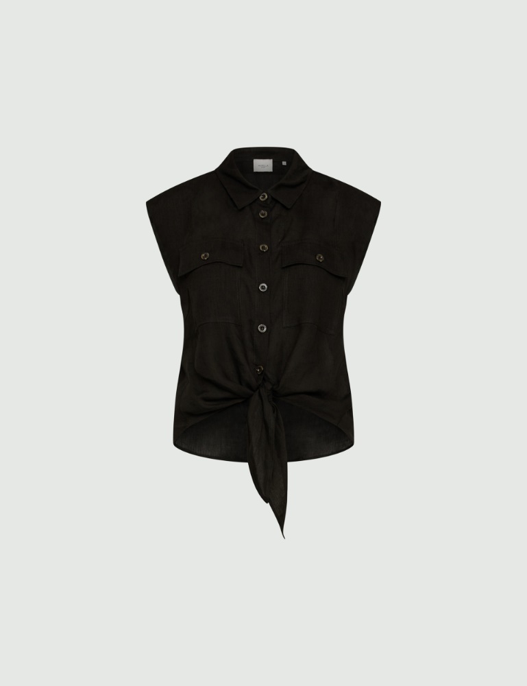 Linen shirt - Black - Marella - 2