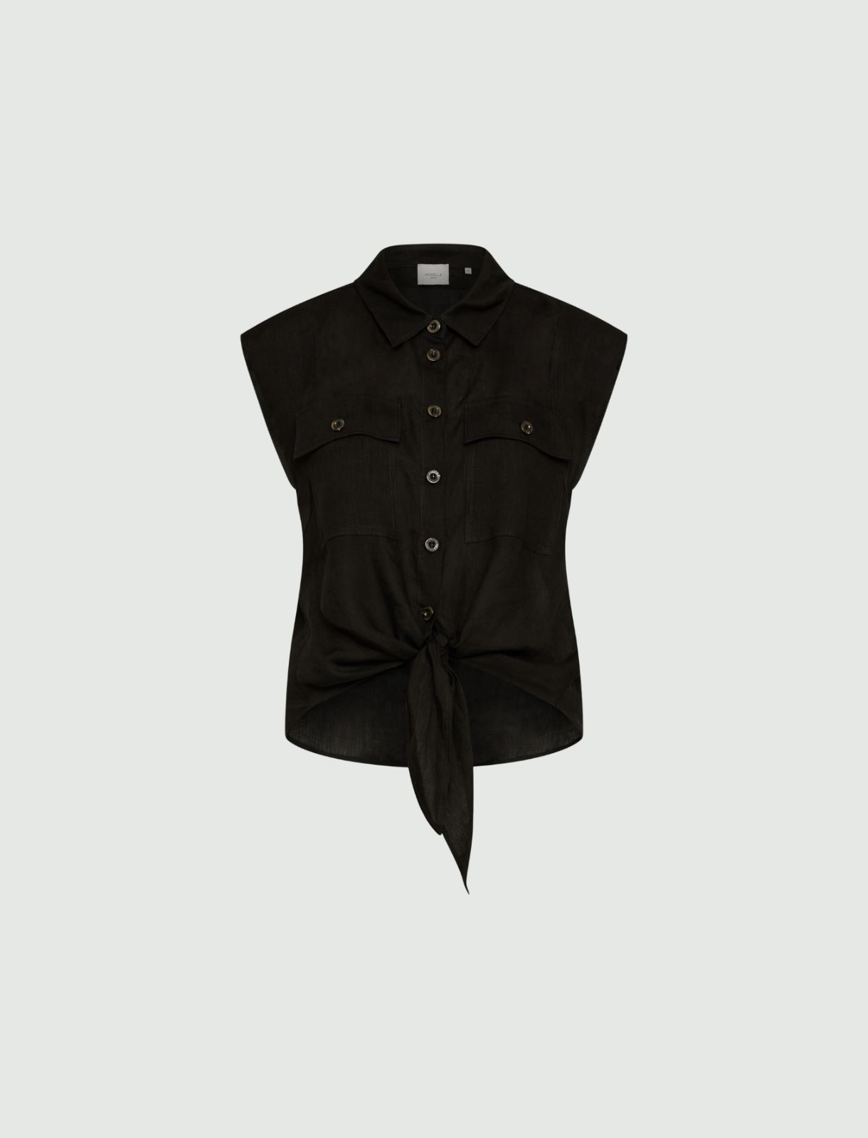 Linen shirt - Black - Marina Rinaldi - 5