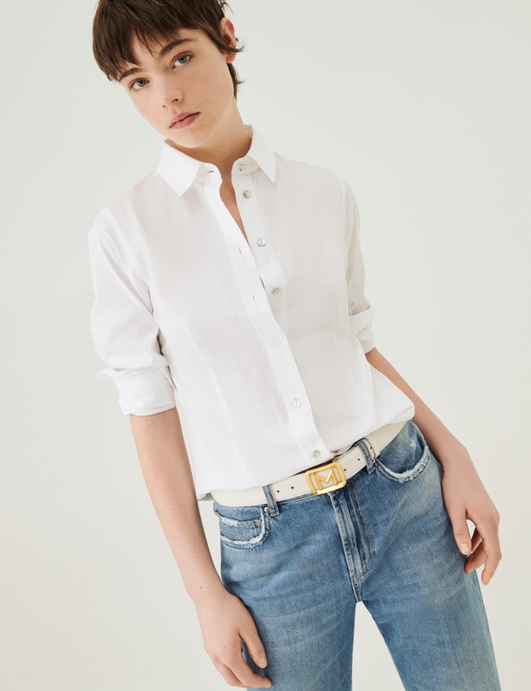 Cotton shirt - Optical white - Marina Rinaldi