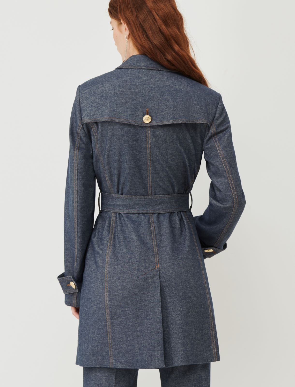 Double-breasted trench coat - Navy - Marina Rinaldi - 2