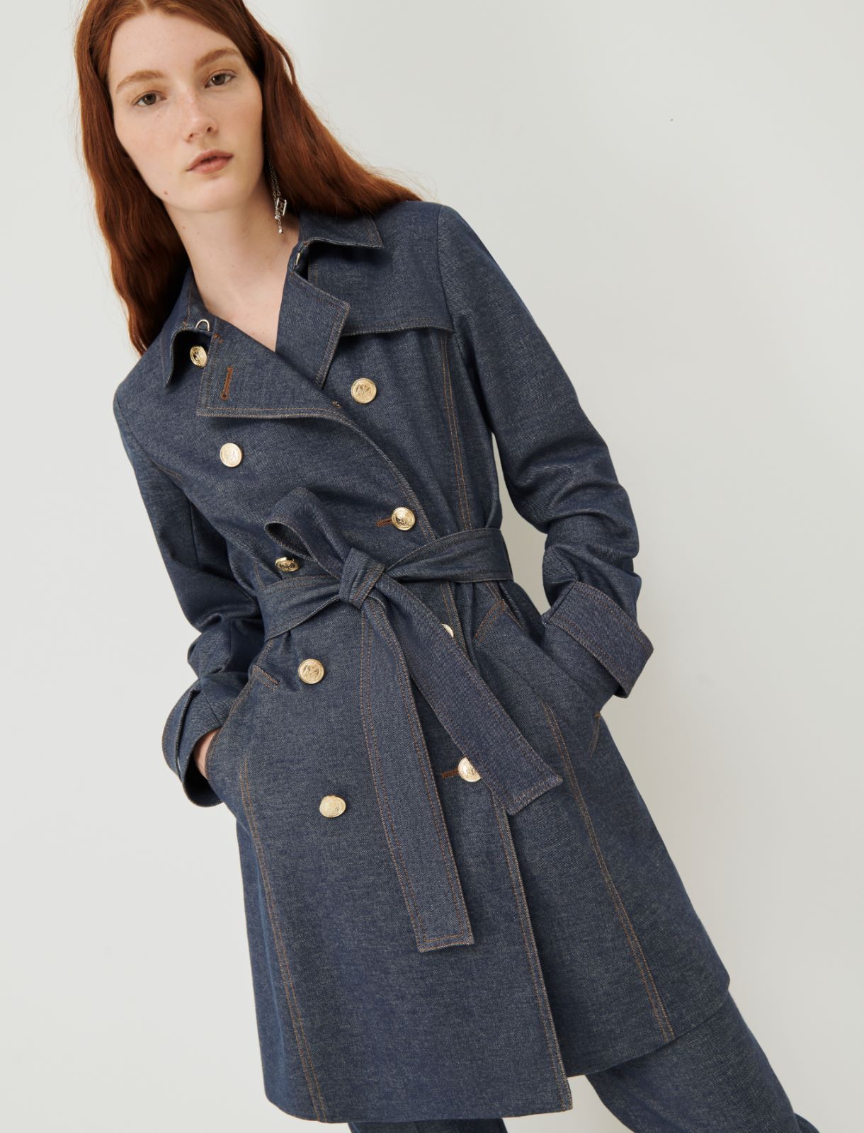 Double-breasted trench coat - Navy - Marella - 3