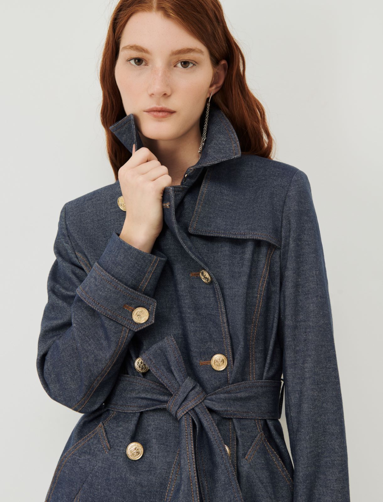 Double-breasted trench coat - Navy - Marella - 5