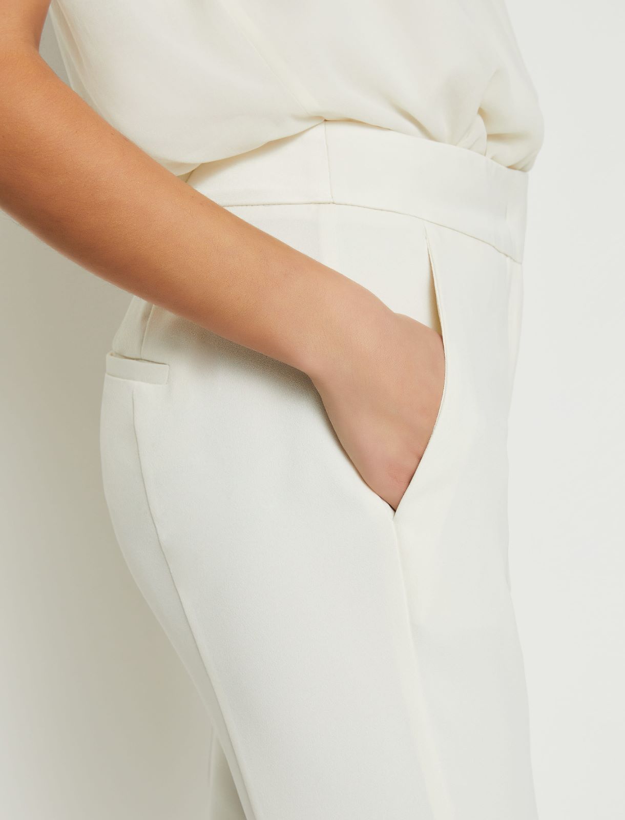 Pantalon en crêpe - Blanc laine - Marella - 4