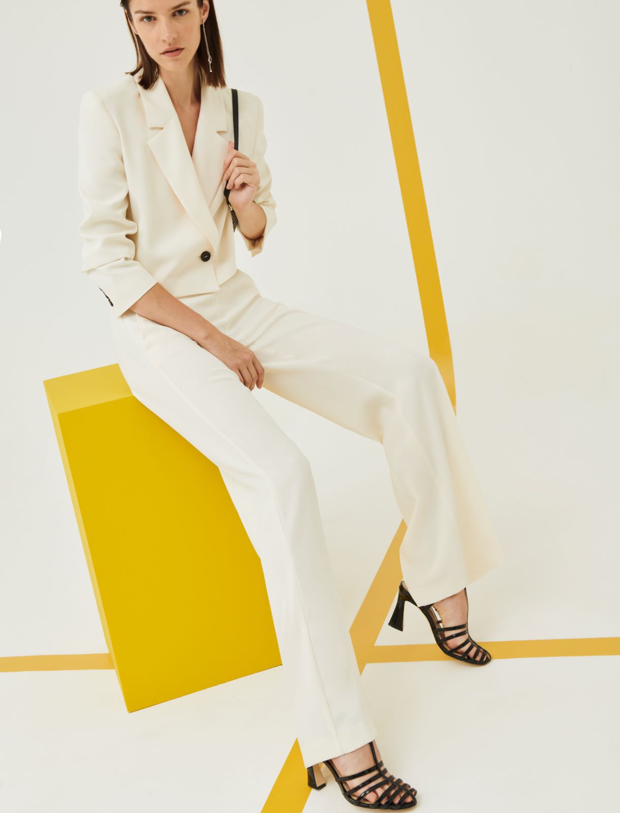 Crepe trousers - Wool white - Marina Rinaldi - 3