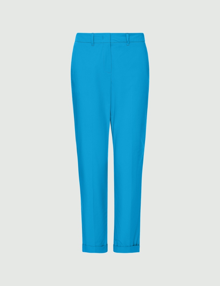 Poplin trousers - Turquoise - Marella - 2
