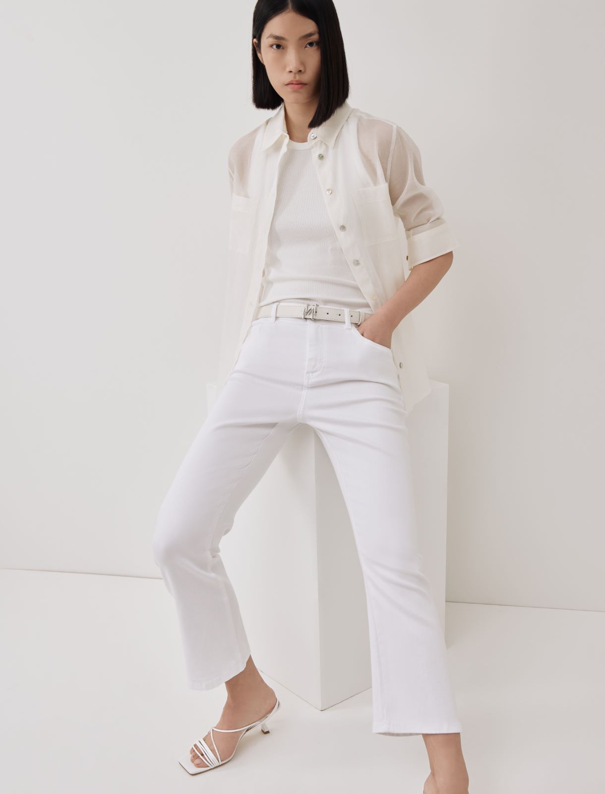 Flared trousers - White - Marella - 3