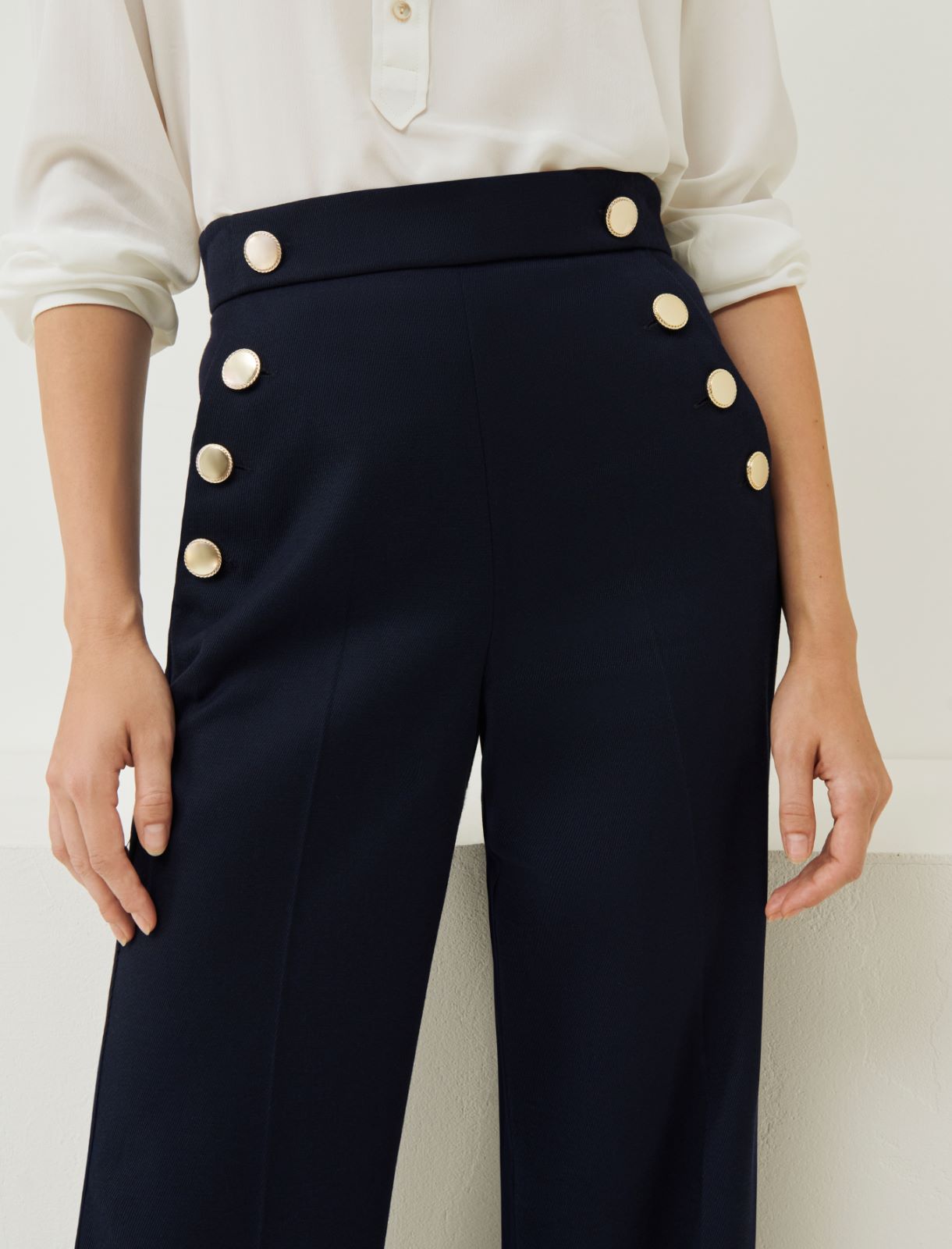 Wide leg trousers - Navy - Marina Rinaldi - 4