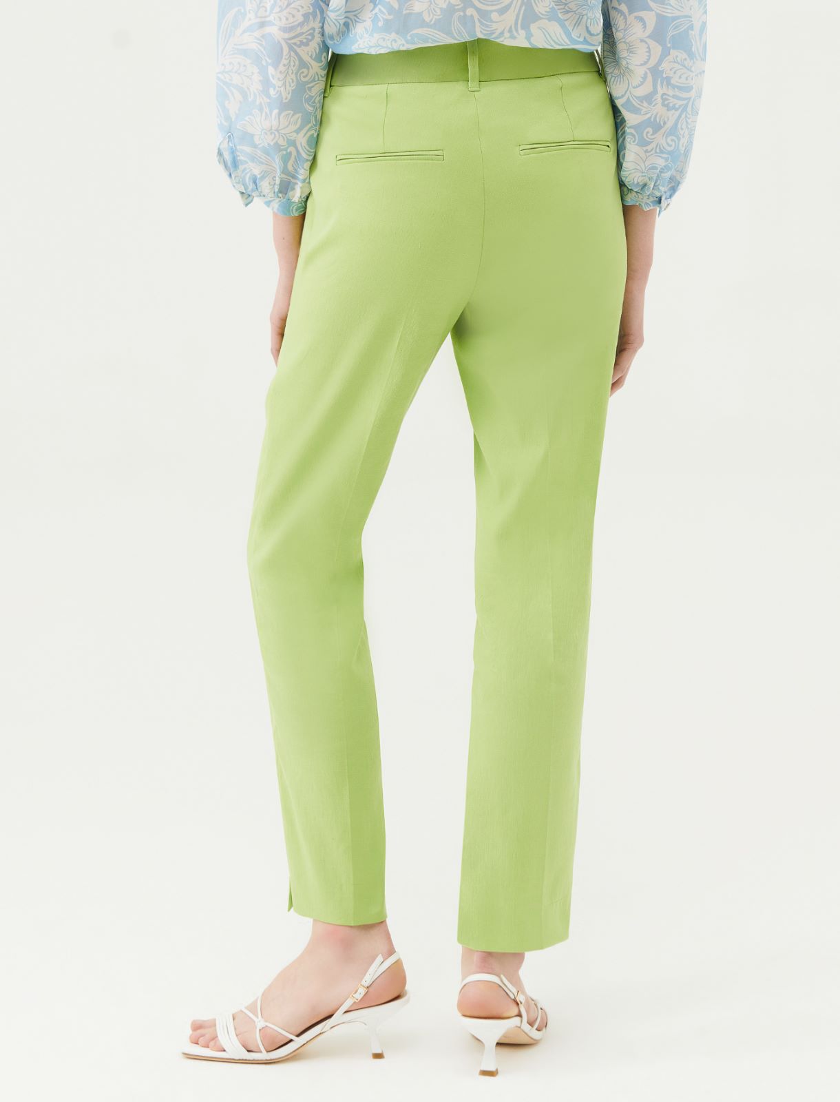 Pantalon en tissu natté - Vert - Marella - 2