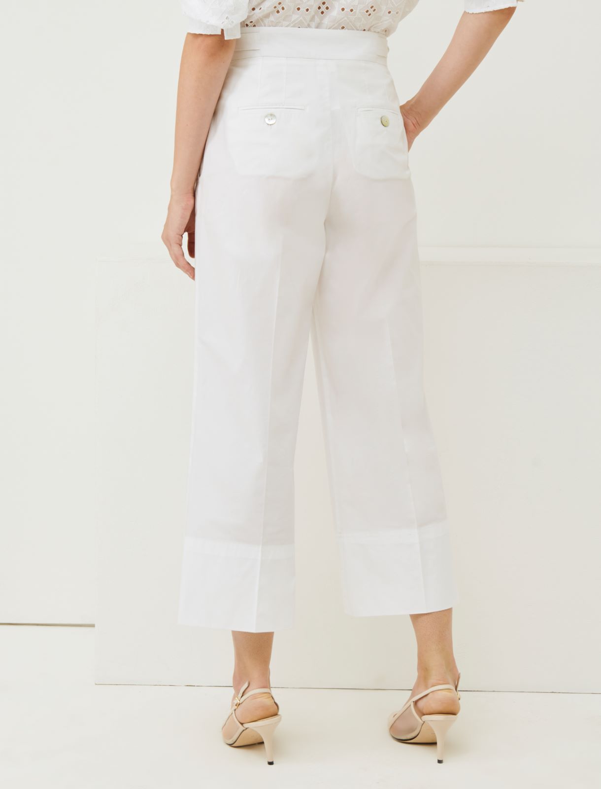 Poplin trousers - White - Marella - 2