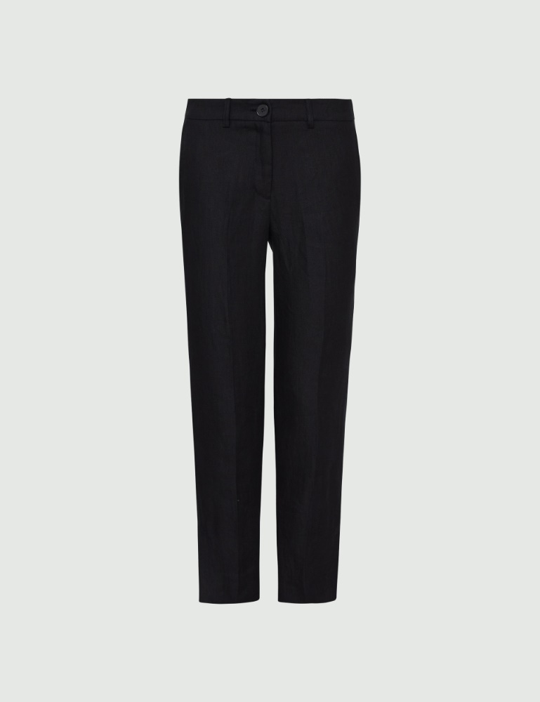 Linen trousers - Black - Marella - 2