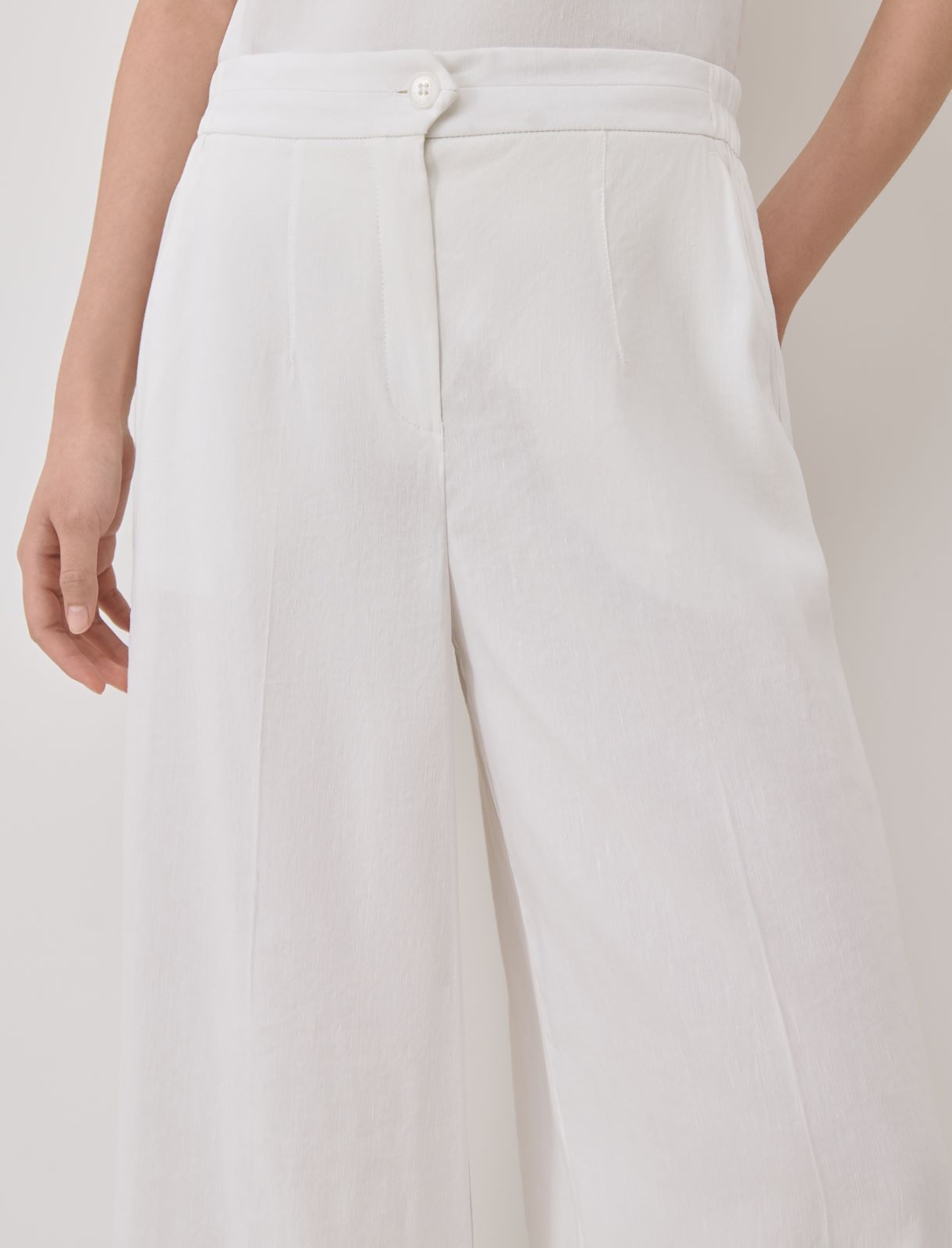 Wide leg trousers - White - Marella - 4