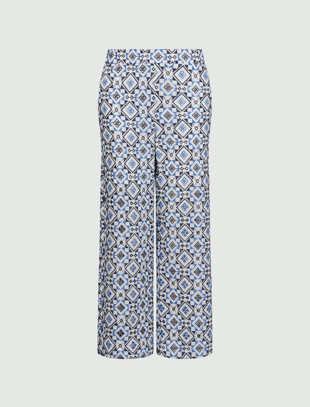 Broderie anglaise trousers - Deep blue - Marella - 5