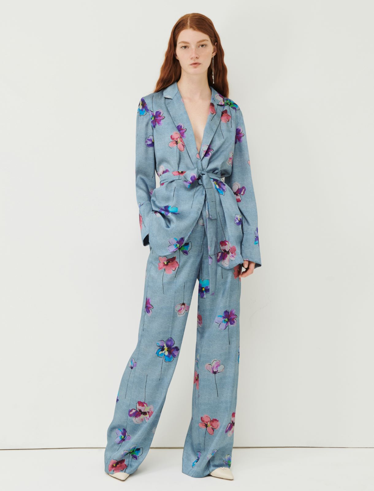 Patterned trousers - Deep blue - Marella