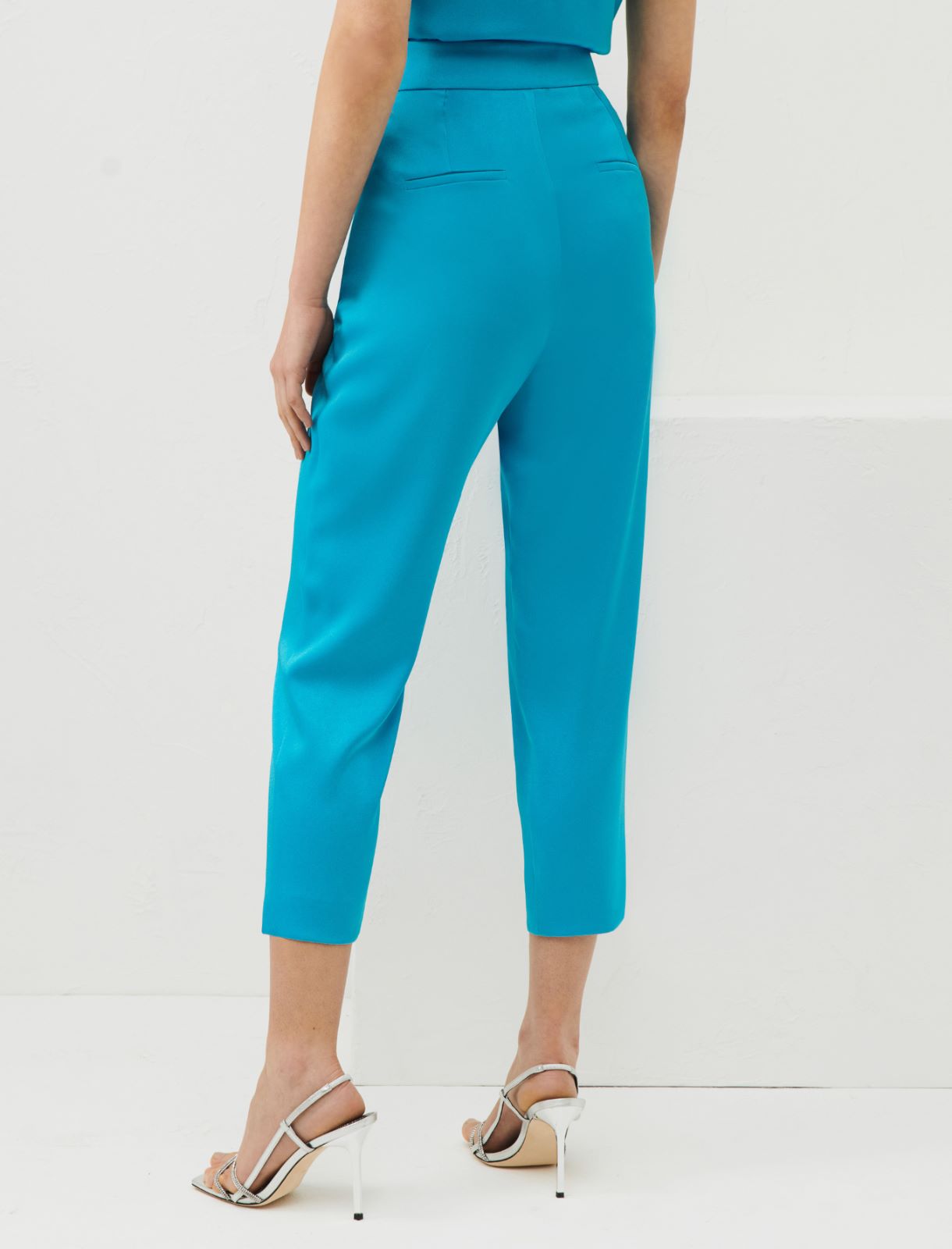 Pantalon en satin - Turquoise - Marella - 2
