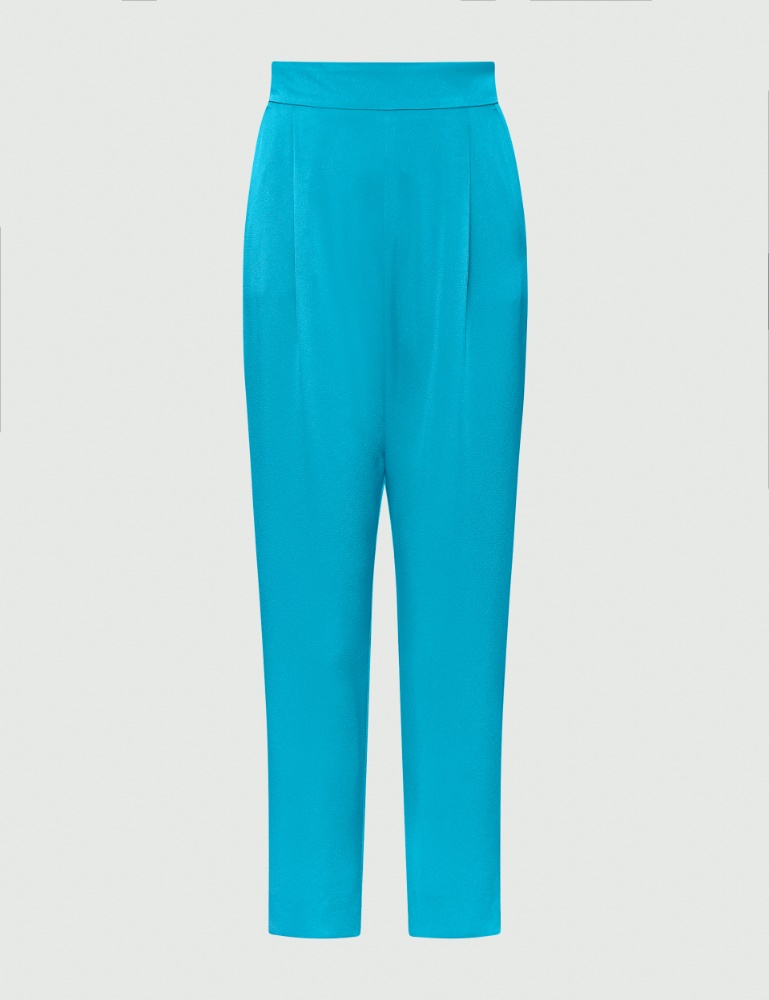 Satin trousers - Turquoise - Marella - 2