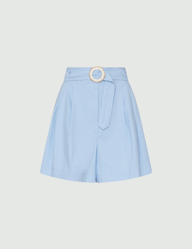 Shorts with belt - Light blue - Marella - 2