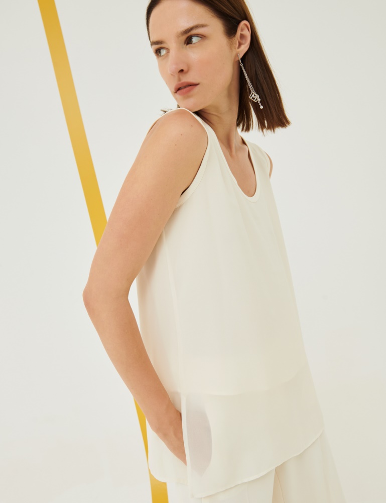 Satin top - Wool white - Marina Rinaldi