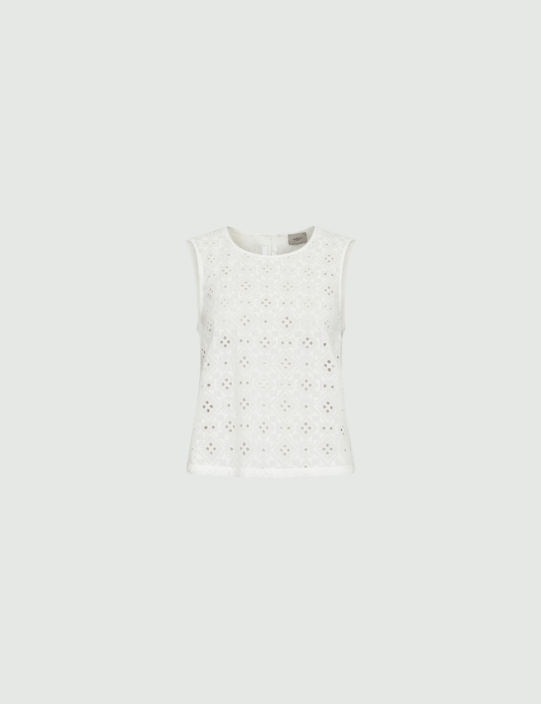 Broderie anglaise top - White - Marella - 2