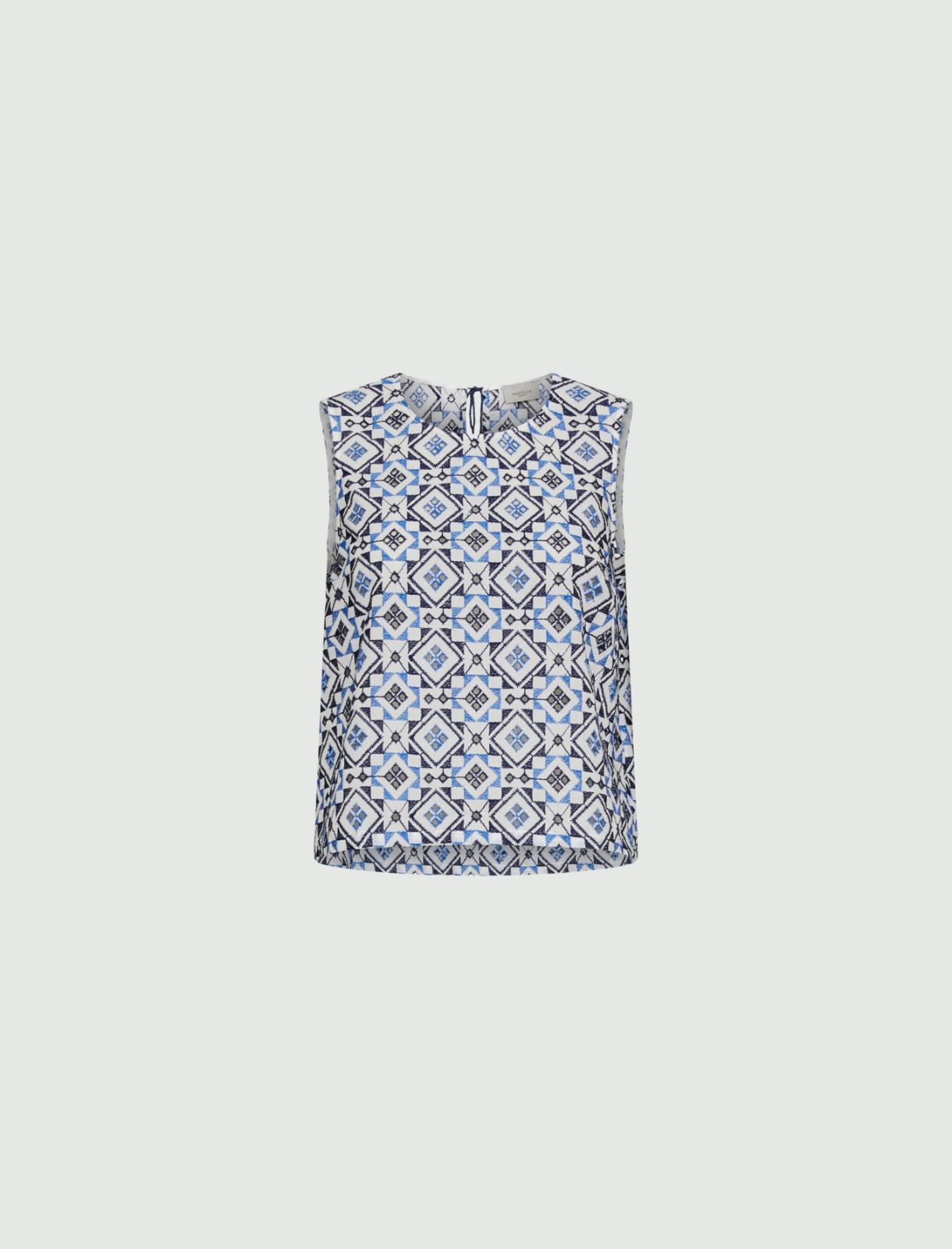 Broderie anglaise top - Deep blue - Marella