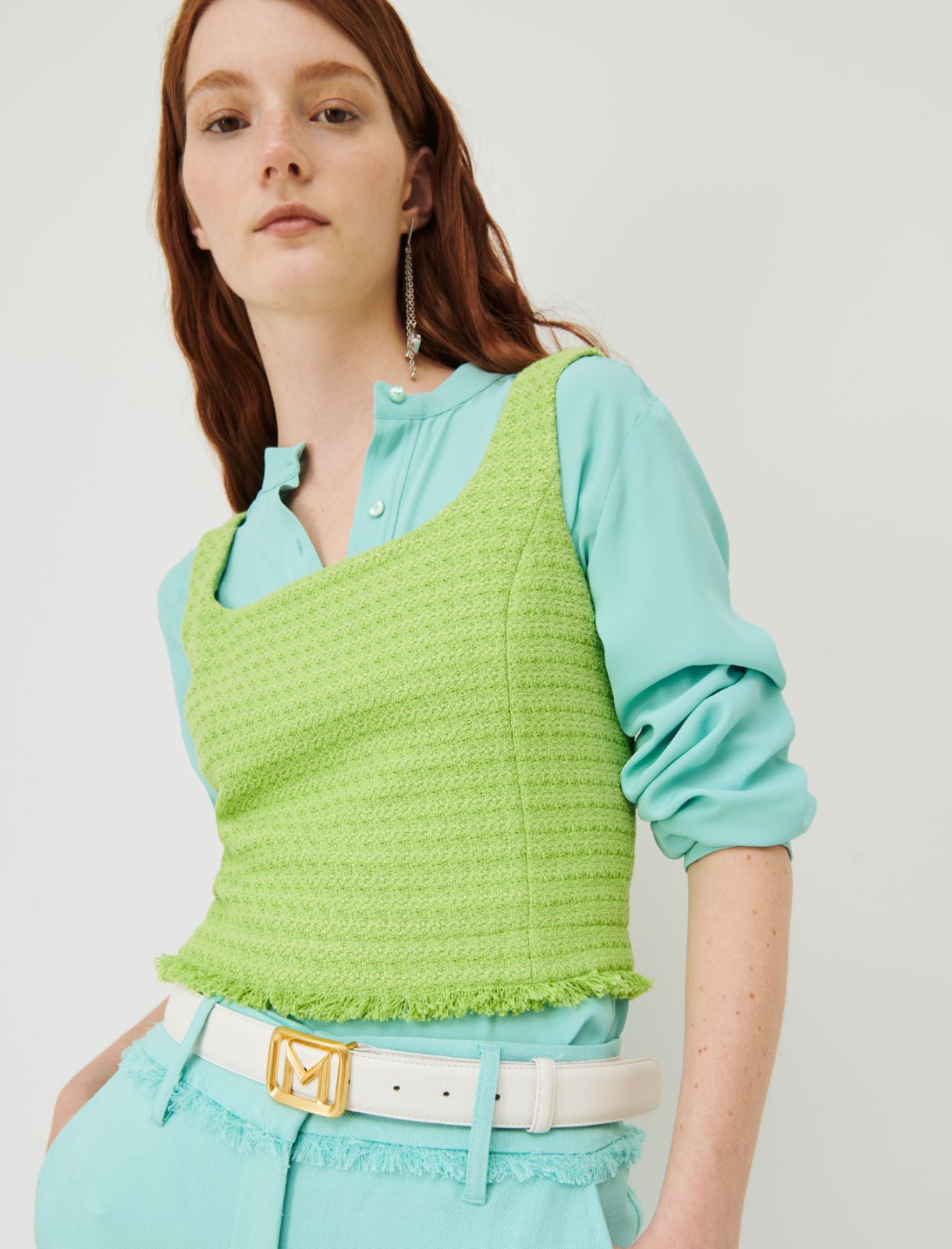 Tweed top - Green - Marina Rinaldi - 3