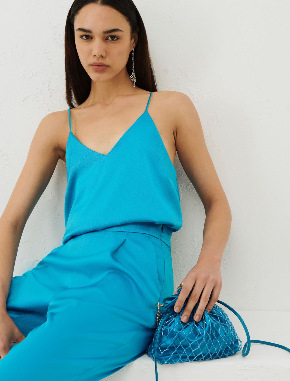 Lingerie-look top - Turquoise - Marina Rinaldi - 3