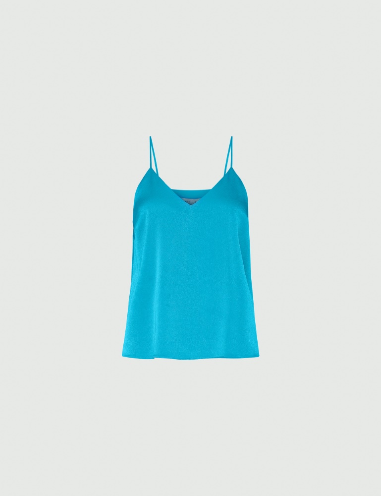 Lingerie-look top - Turquoise - Marina Rinaldi - 2