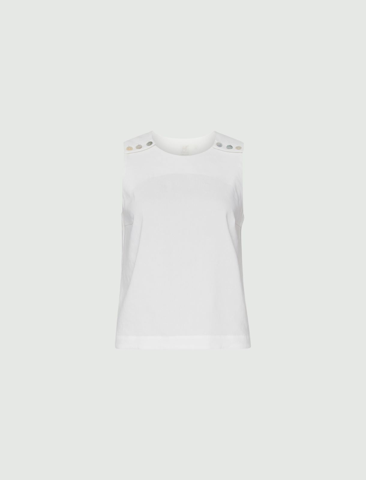 Linen-blend top - White - Marina Rinaldi - 5